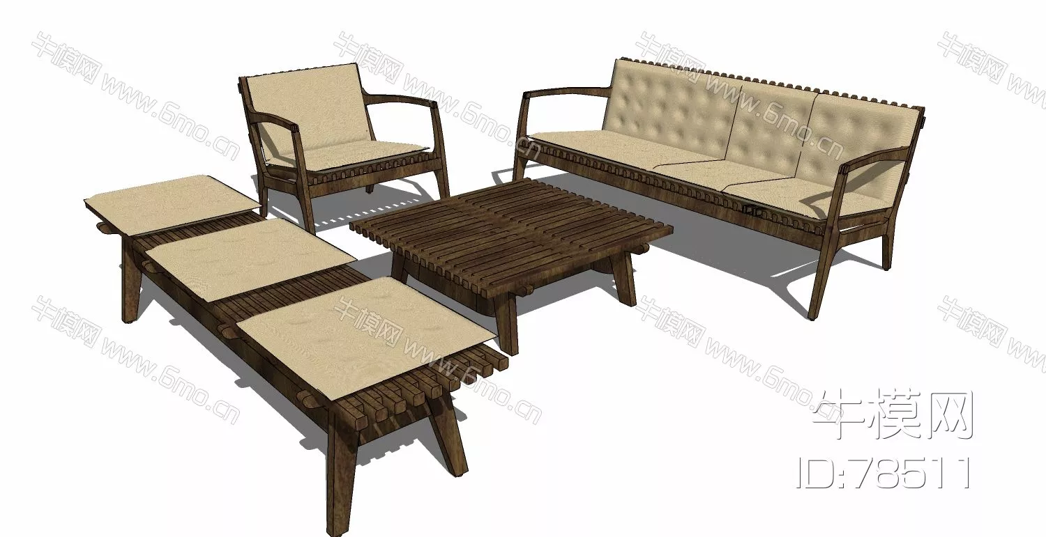 OUTDOOR OUTDOOR CHAIR - SKETCHUP 3D MODEL - ENSCAPE - 78511