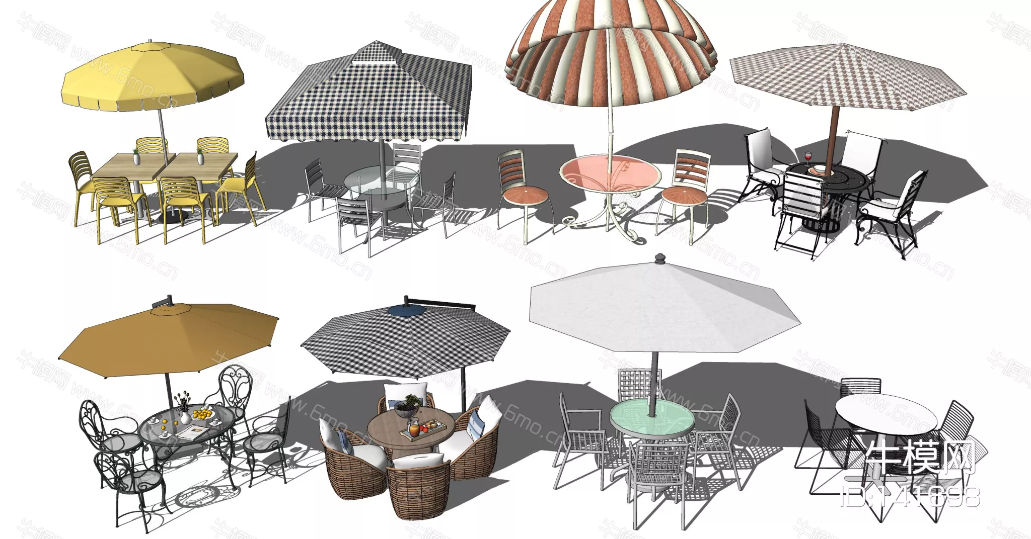 OUTDOOR OUTDOOR TABLE SET - SKETCHUP 3D MODEL - ENSCAPE - 141698