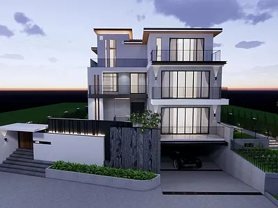 OUTDOOR VILLA EXTERIOR - SKETCHUP 3D SCENE - ENSCAPE - ID17496