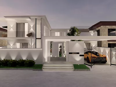 OUTDOOR VILLA EXTERIOR - SKETCHUP 3D SCENE - ENSCAPE - ID17499