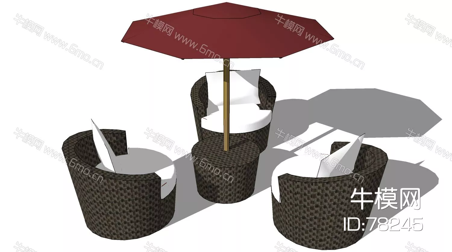 RATTAN OUTDOOR CHAIR - SKETCHUP 3D MODEL - ENSCAPE - 78245