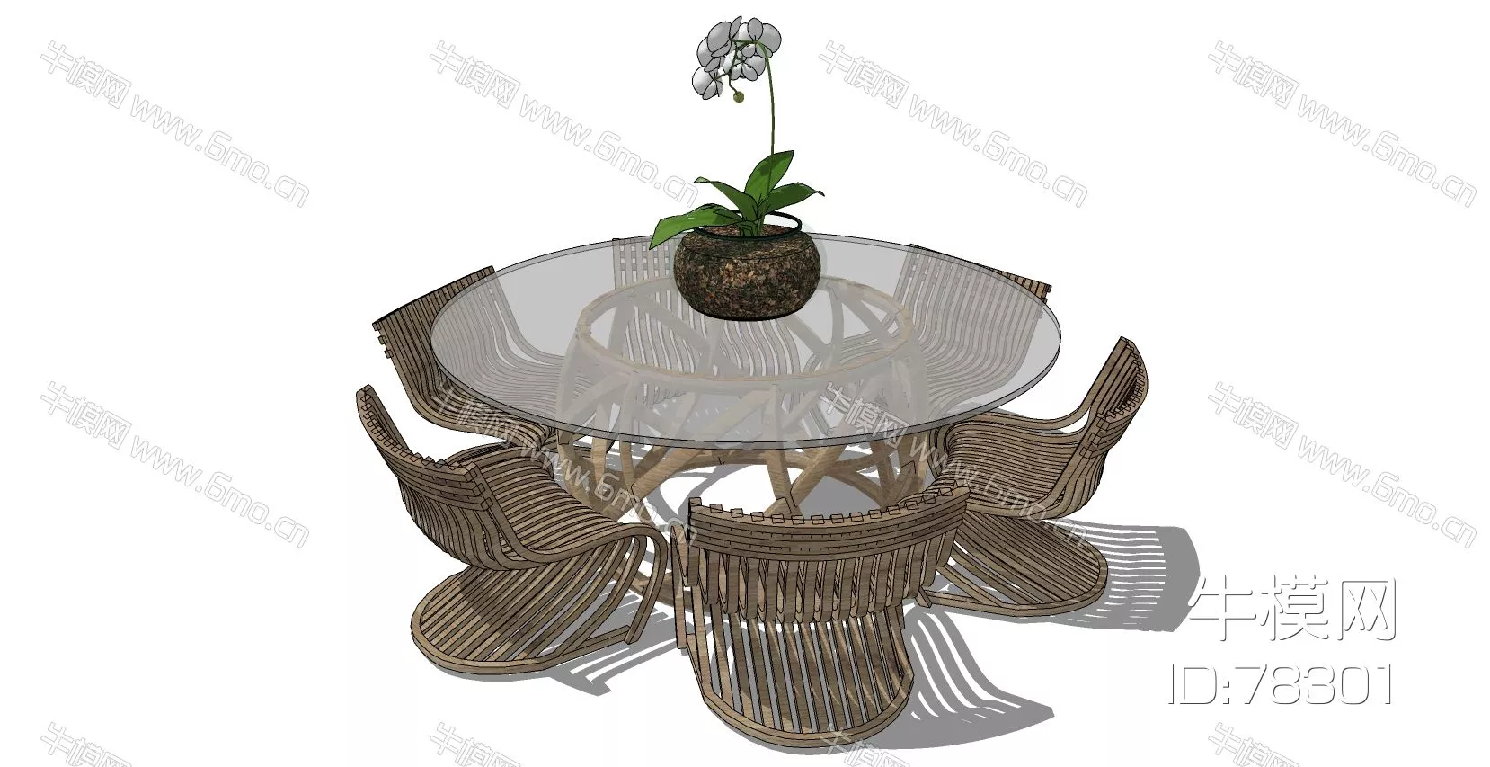 RATTAN OUTDOOR CHAIR - SKETCHUP 3D MODEL - ENSCAPE - 78301