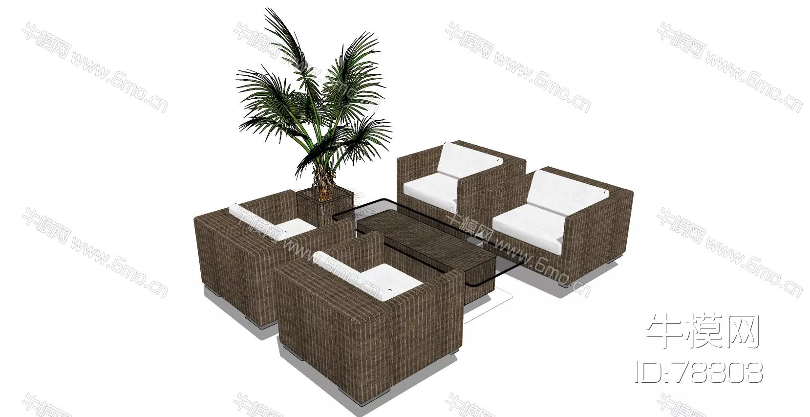 RATTAN OUTDOOR CHAIR - SKETCHUP 3D MODEL - ENSCAPE - 78303