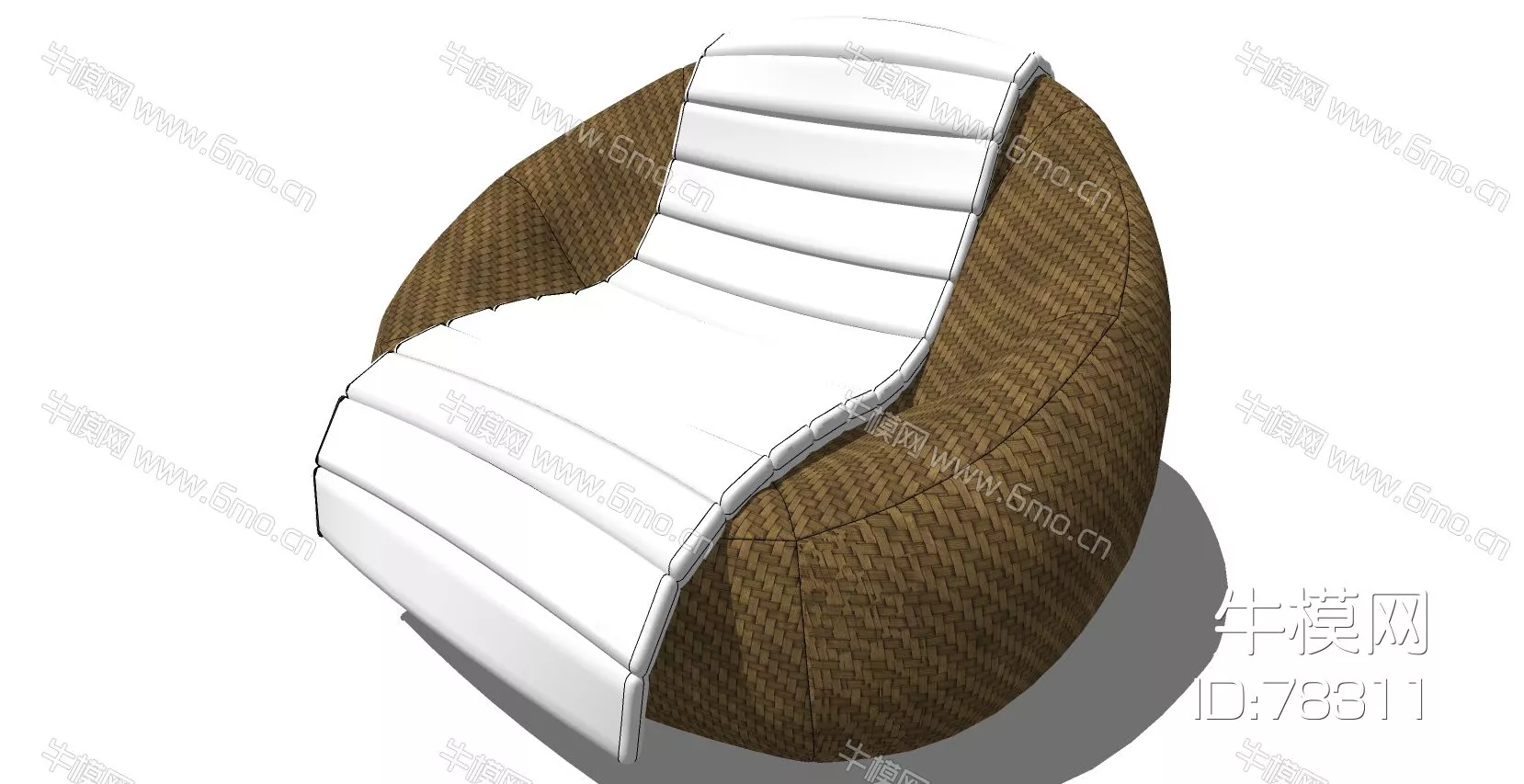 RATTAN OUTDOOR CHAIR - SKETCHUP 3D MODEL - ENSCAPE - 78311