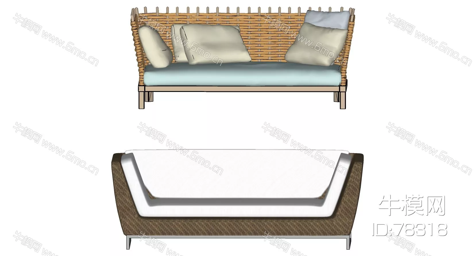 RATTAN OUTDOOR CHAIR - SKETCHUP 3D MODEL - ENSCAPE - 78318