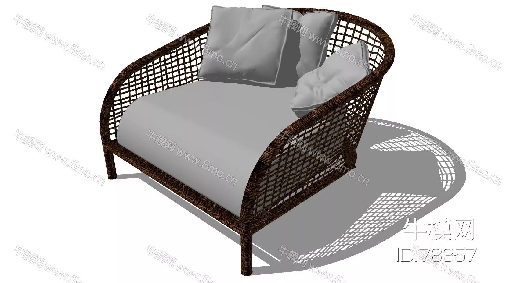 RATTAN OUTDOOR CHAIR - SKETCHUP 3D MODEL - ENSCAPE - 78357