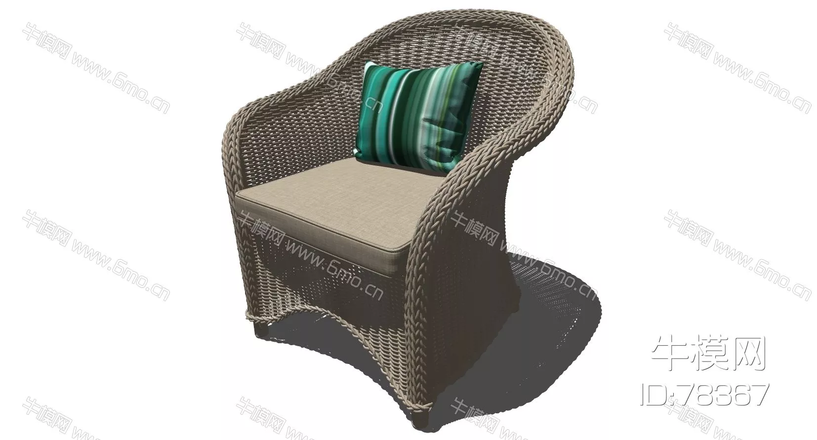 RATTAN OUTDOOR CHAIR - SKETCHUP 3D MODEL - ENSCAPE - 78367