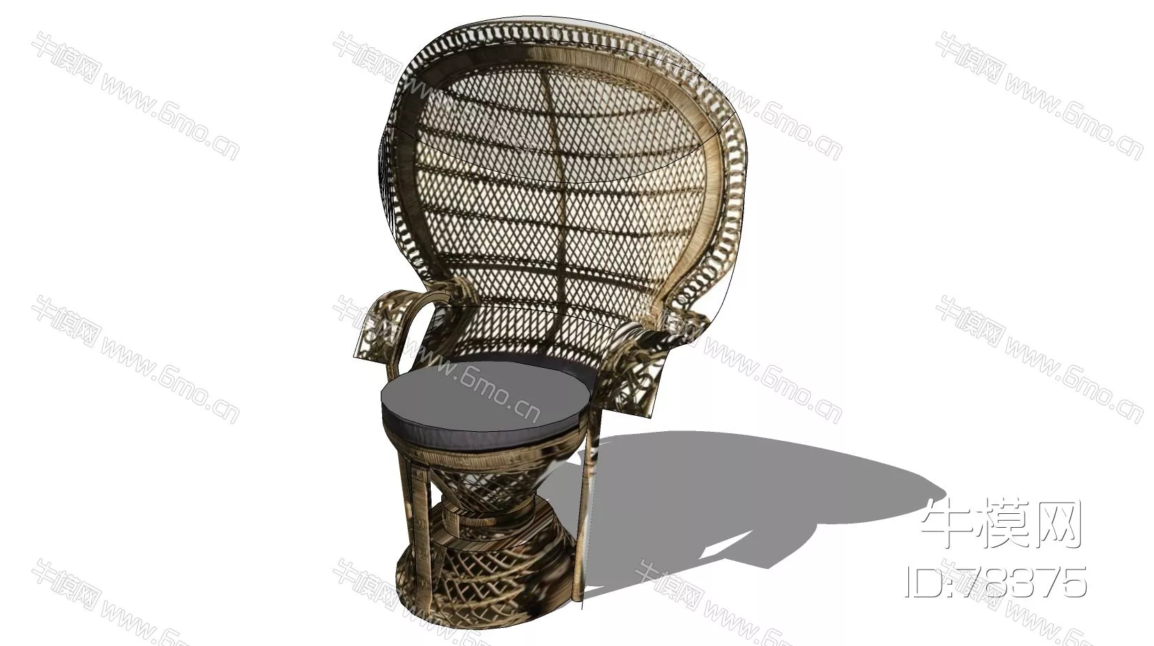 RATTAN OUTDOOR CHAIR - SKETCHUP 3D MODEL - ENSCAPE - 78375