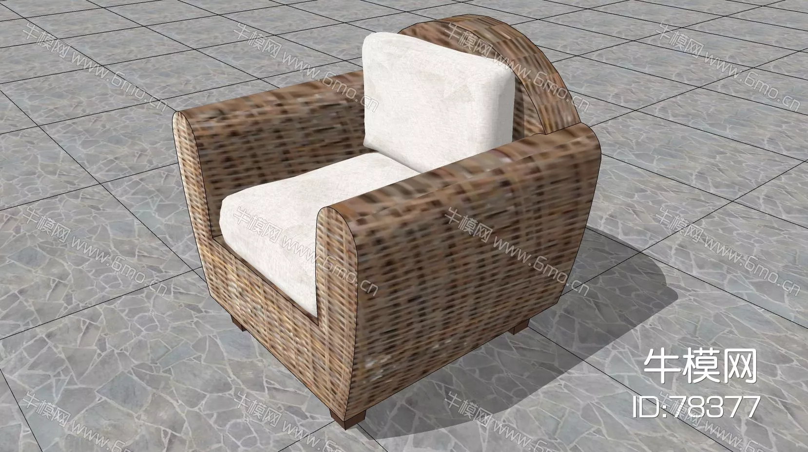 RATTAN OUTDOOR CHAIR - SKETCHUP 3D MODEL - ENSCAPE - 78377