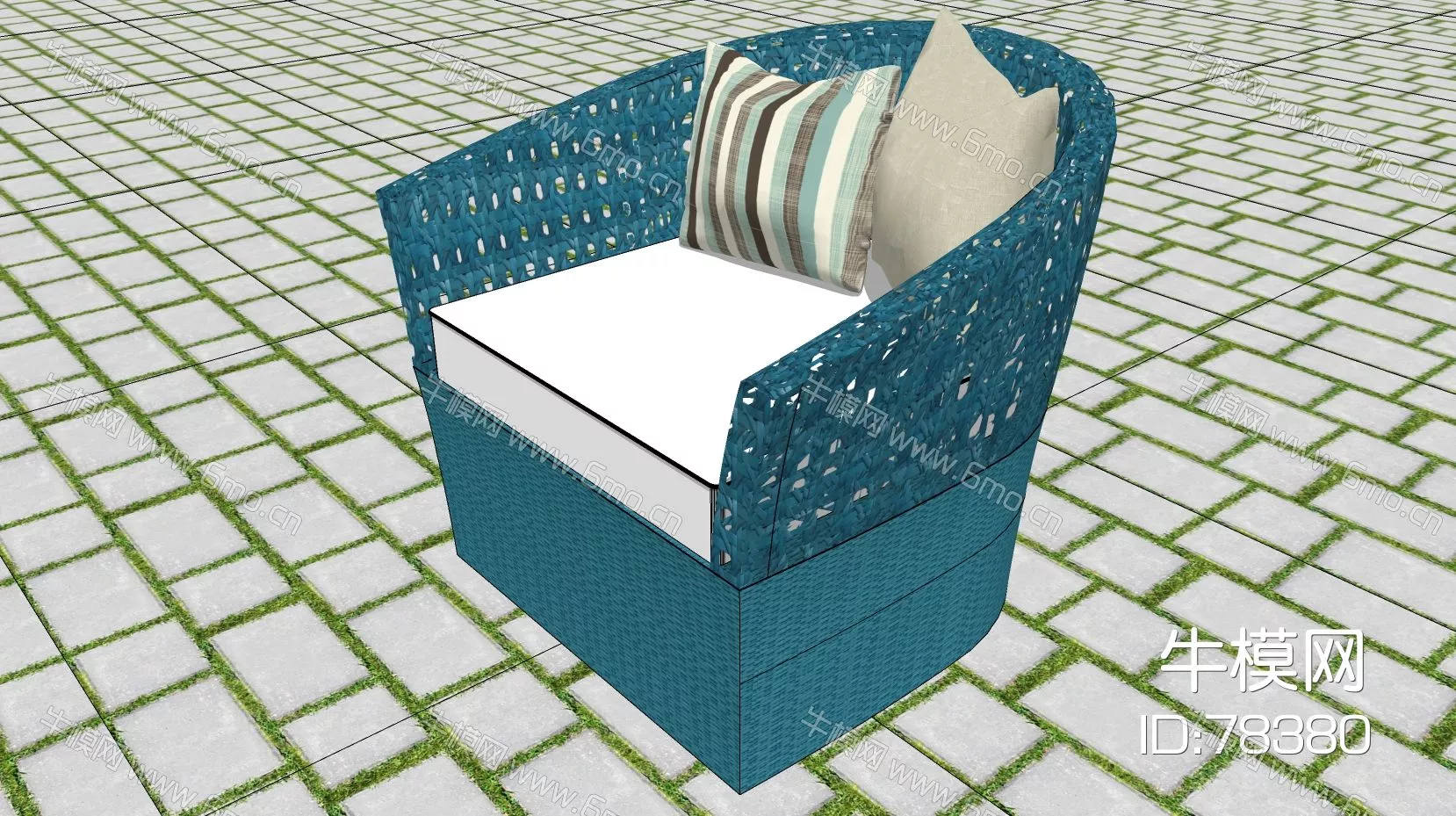 RATTAN OUTDOOR CHAIR - SKETCHUP 3D MODEL - ENSCAPE - 78380