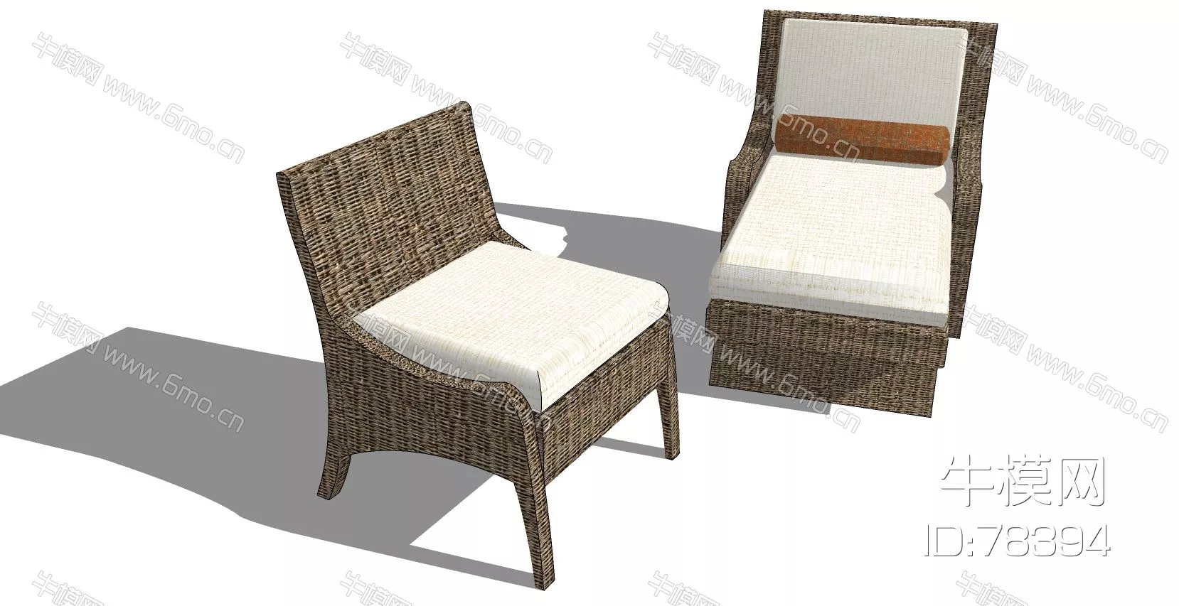 RATTAN OUTDOOR CHAIR - SKETCHUP 3D MODEL - ENSCAPE - 78394