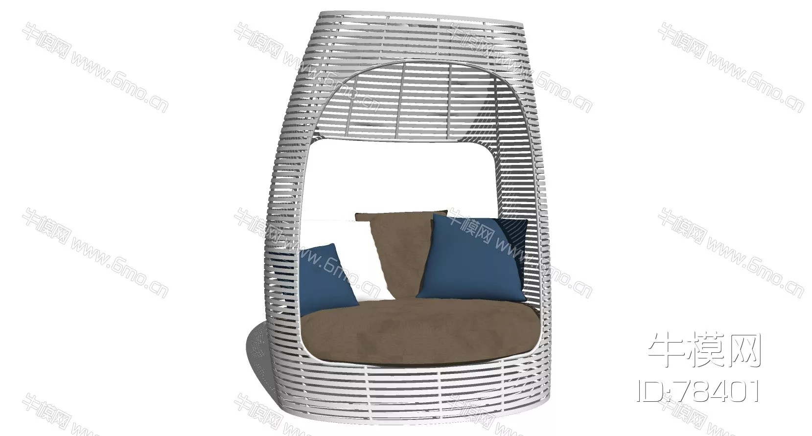 RATTAN OUTDOOR CHAIR - SKETCHUP 3D MODEL - ENSCAPE - 78401