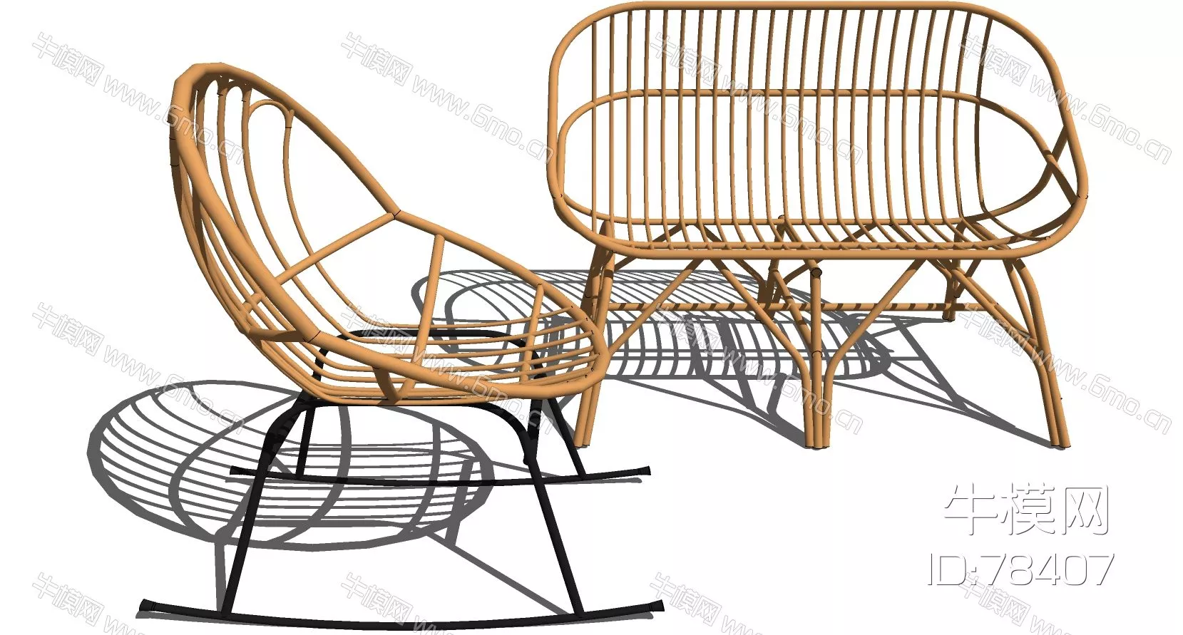 RATTAN OUTDOOR CHAIR - SKETCHUP 3D MODEL - ENSCAPE - 78407