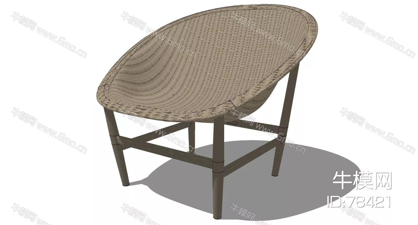 RATTAN OUTDOOR CHAIR - SKETCHUP 3D MODEL - ENSCAPE - 78421