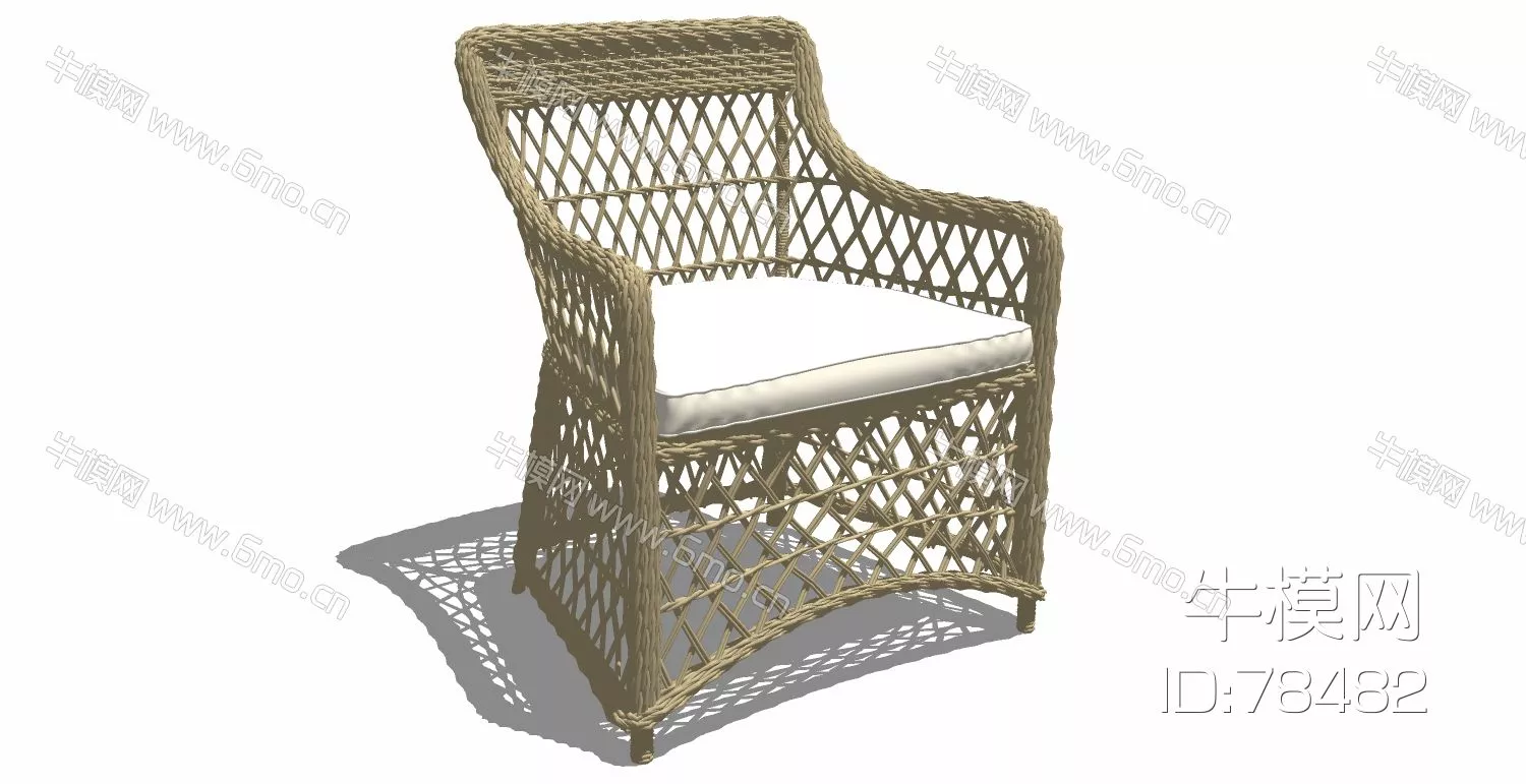 RATTAN OUTDOOR CHAIR - SKETCHUP 3D MODEL - ENSCAPE - 78482