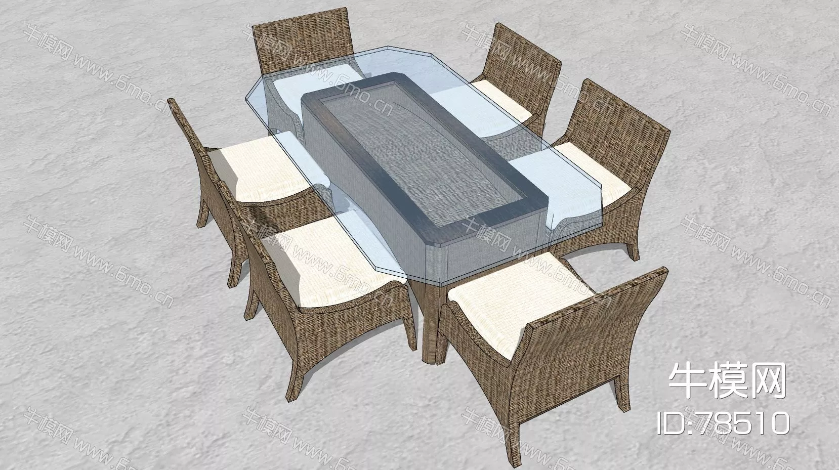 RATTAN OUTDOOR CHAIR - SKETCHUP 3D MODEL - ENSCAPE - 78510