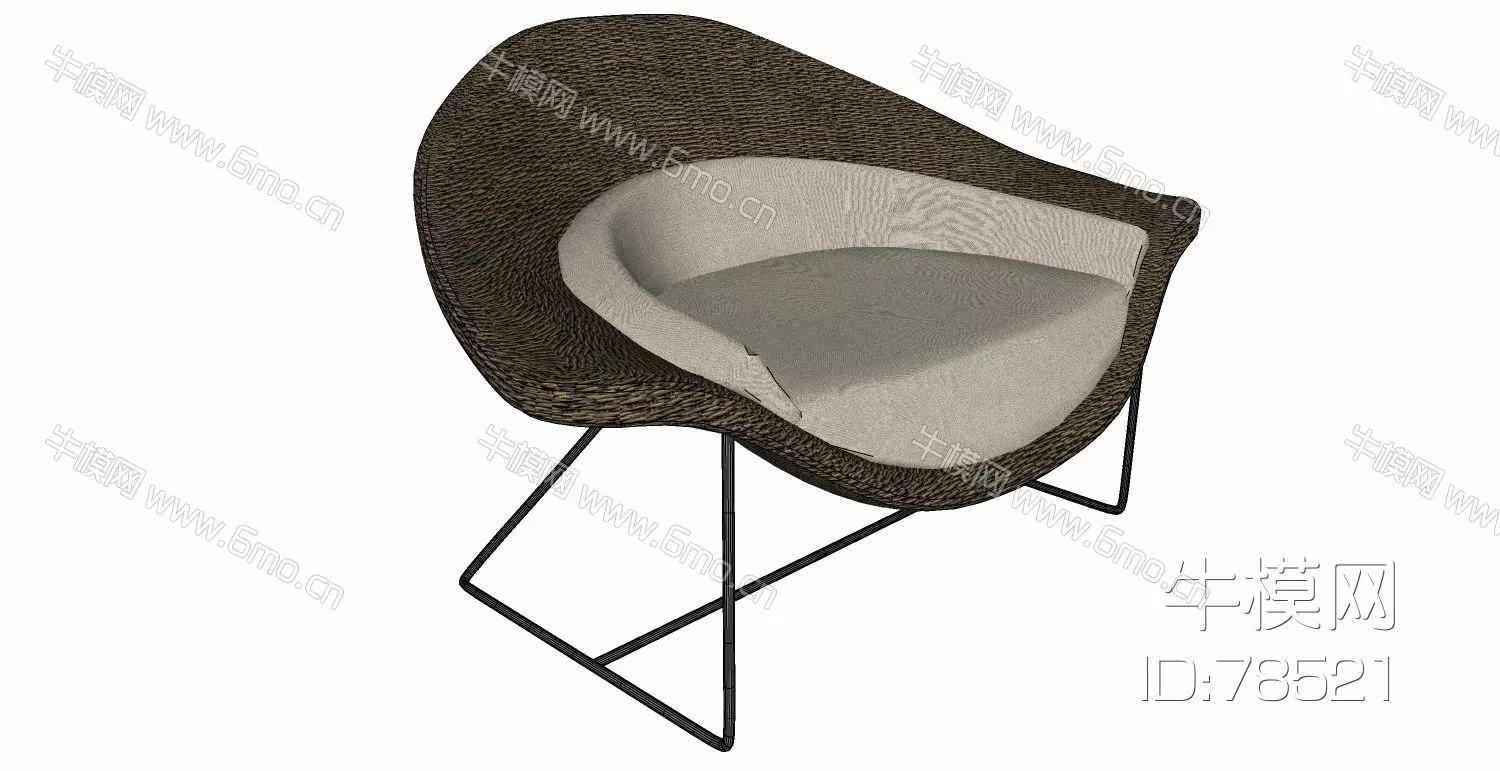 RATTAN OUTDOOR CHAIR - SKETCHUP 3D MODEL - ENSCAPE - 78521