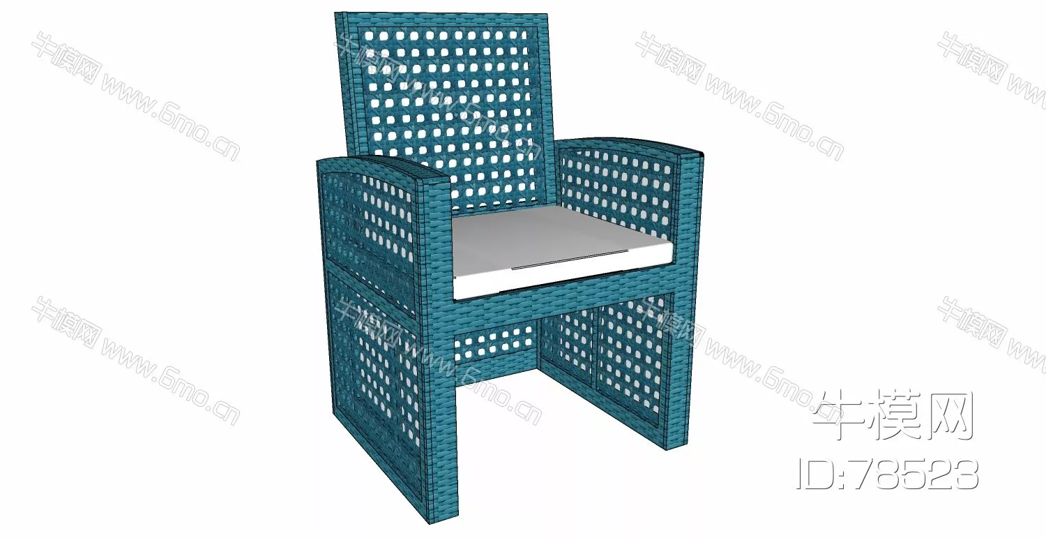 RATTAN OUTDOOR CHAIR - SKETCHUP 3D MODEL - ENSCAPE - 78523