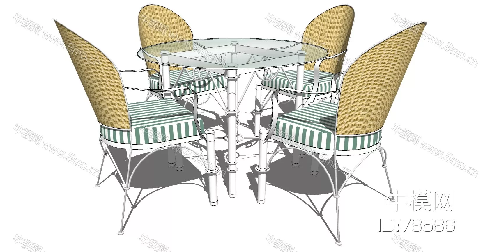 RATTAN OUTDOOR CHAIR - SKETCHUP 3D MODEL - ENSCAPE - 78586