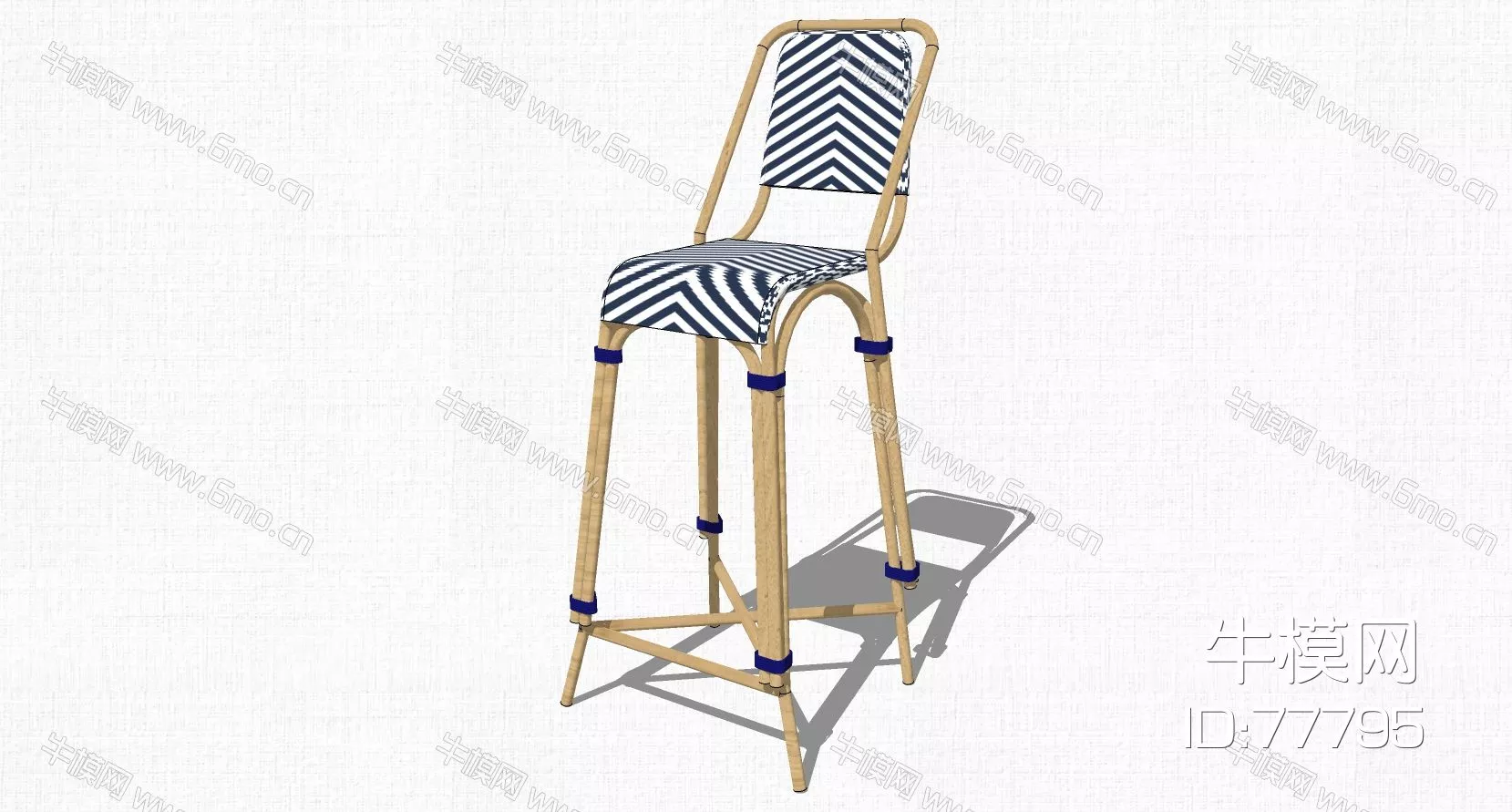 SOUTHEAST ASIAN BAR CHAIR - SKETCHUP 3D MODEL - ENSCAPE - 77795