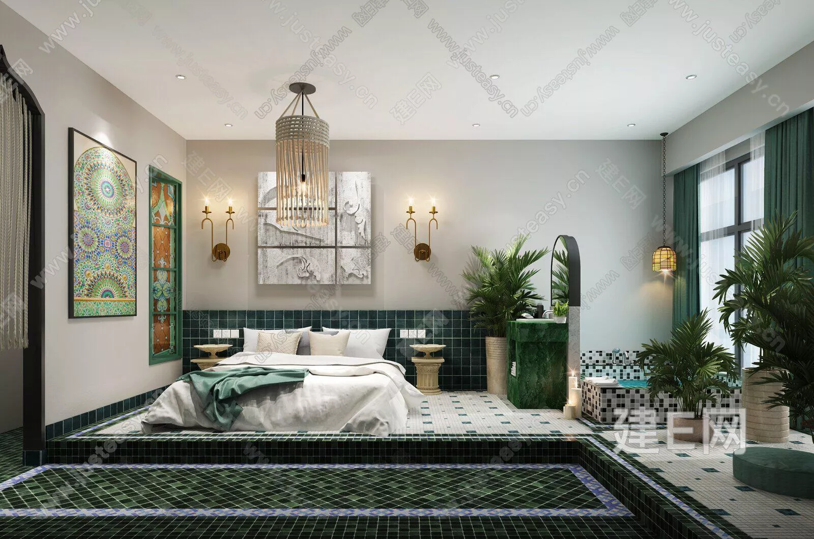 SOUTHEAST ASIAN BEDROOM - SKETCHUP 3D SCENE - ENSCAPE - 111758612