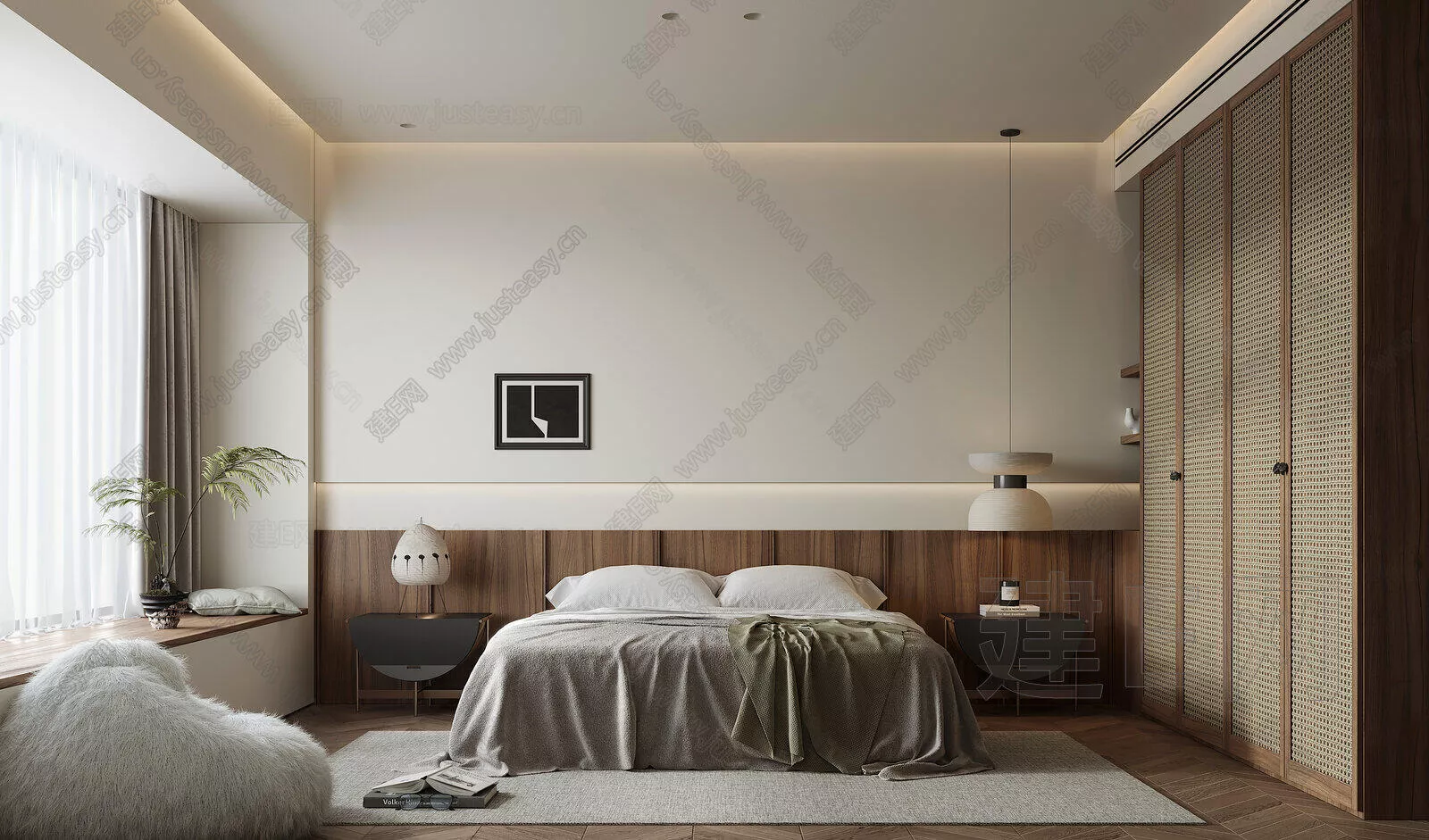 WABI SABI BEDROOM - SKETCHUP 3D SCENE - ENSCAPE - 107694171