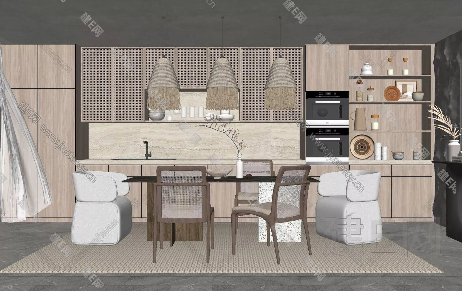 WABI SABI DINING ROOM - SKETCHUP 3D SCENE - ENSCAPE - 101336493