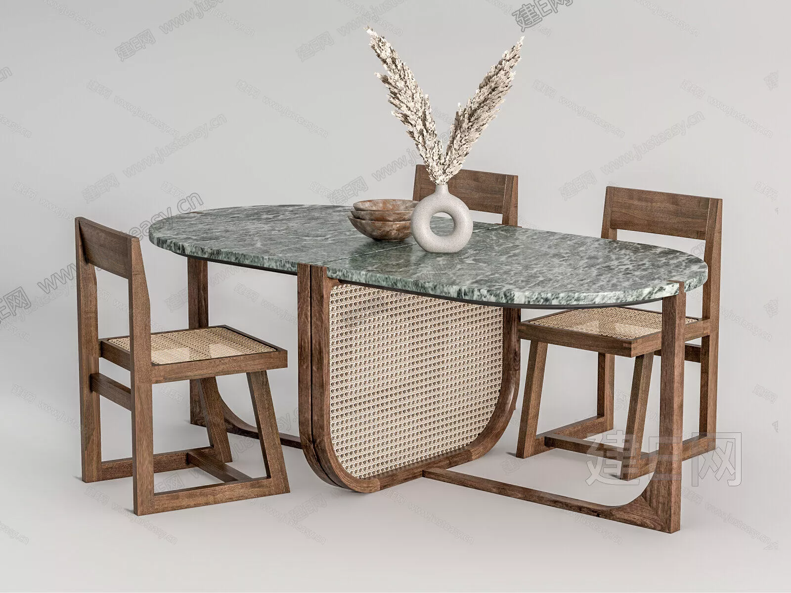 WABI SABI DINING TABLE SET - SKETCHUP 3D MODEL - ENSCAPE - 116475129