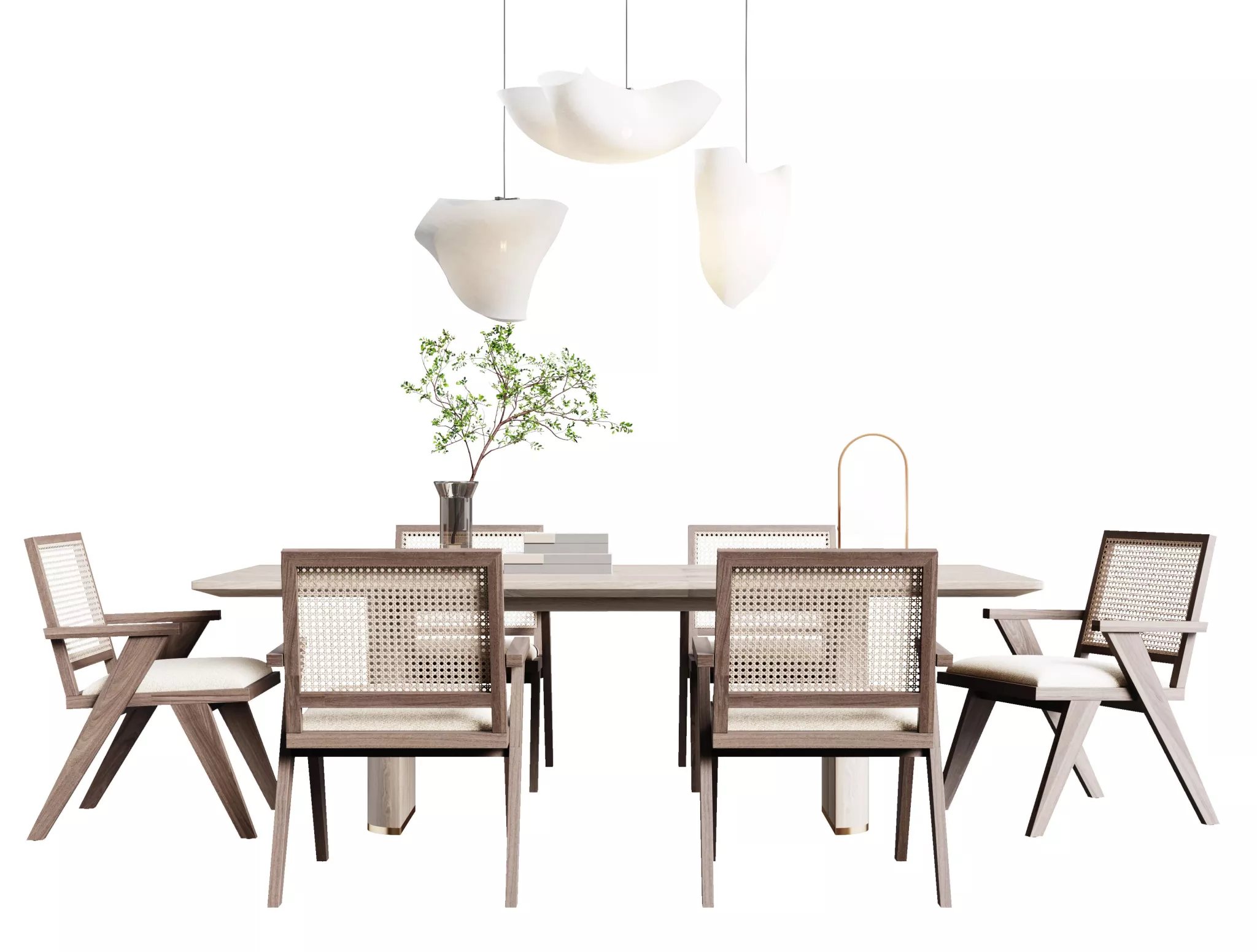 WABI SABI DINING TABLE SET - SKETCHUP 3D MODEL - VRAY - 244798