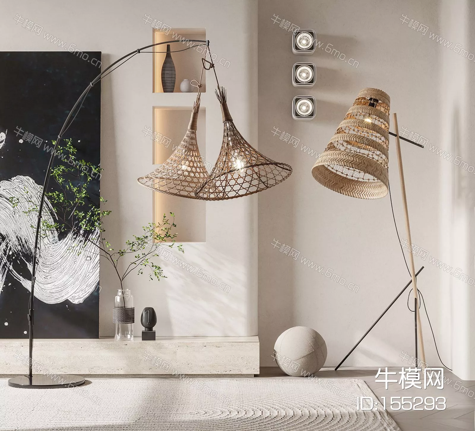 WABI SABI FLOOR LAMP - SKETCHUP 3D MODEL - VRAY - 155293