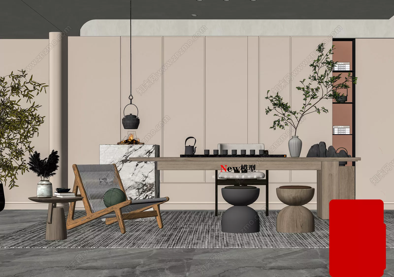 WABI SABI INTERIOR COLLECTION - SKETCHUP 3D SCENE - VRAY OR ENSCAPE - ID17727