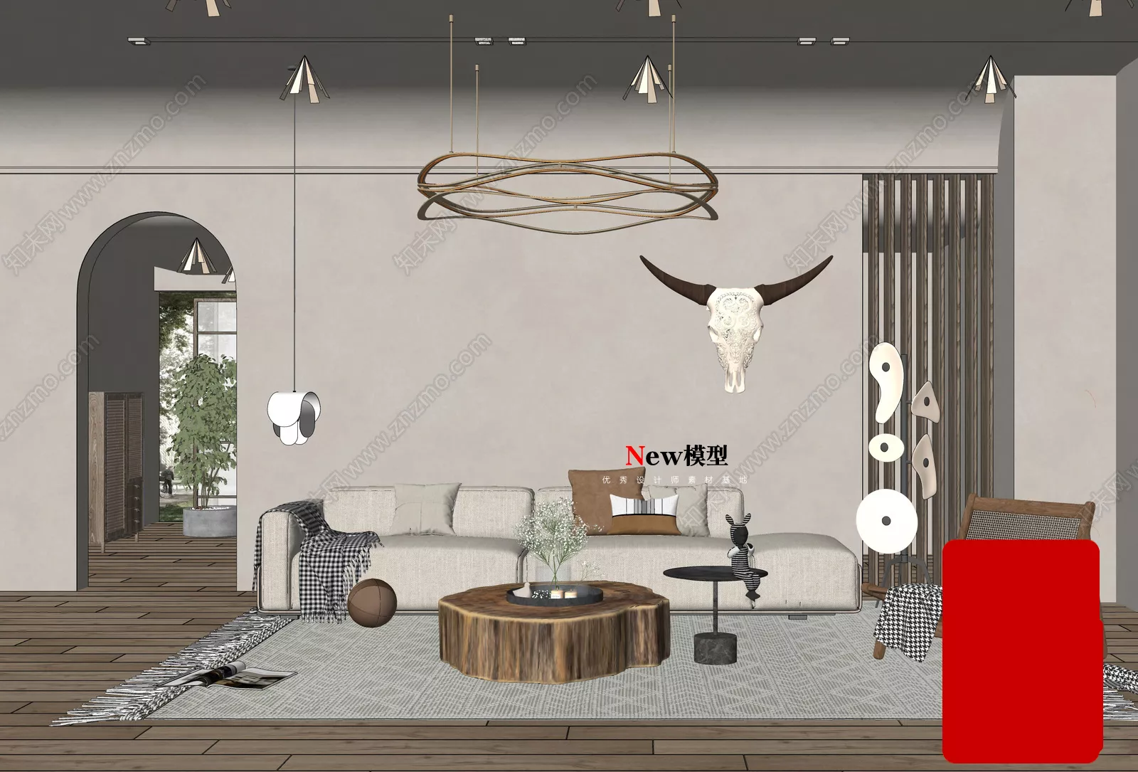 WABI SABI INTERIOR COLLECTION - SKETCHUP 3D SCENE - VRAY OR ENSCAPE - ID17747