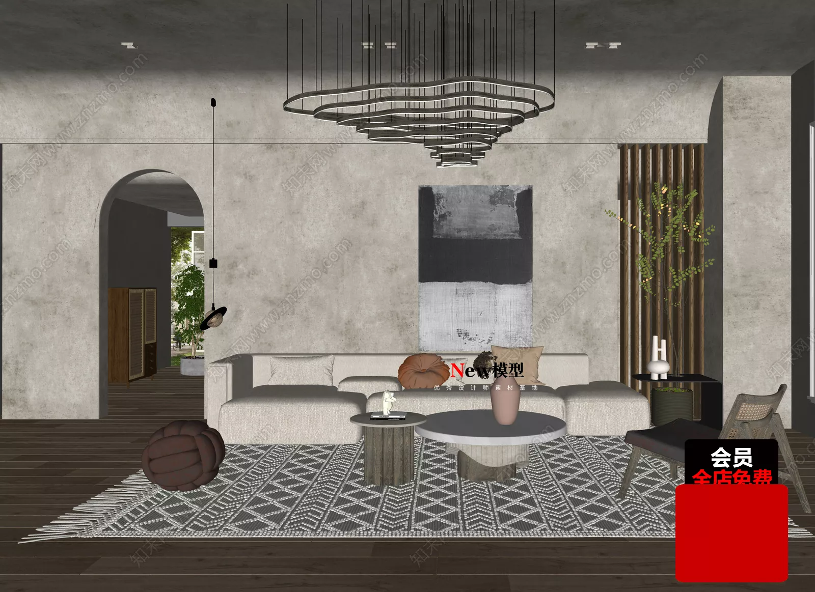 WABI SABI INTERIOR COLLECTION - SKETCHUP 3D SCENE - VRAY OR ENSCAPE - ID17750