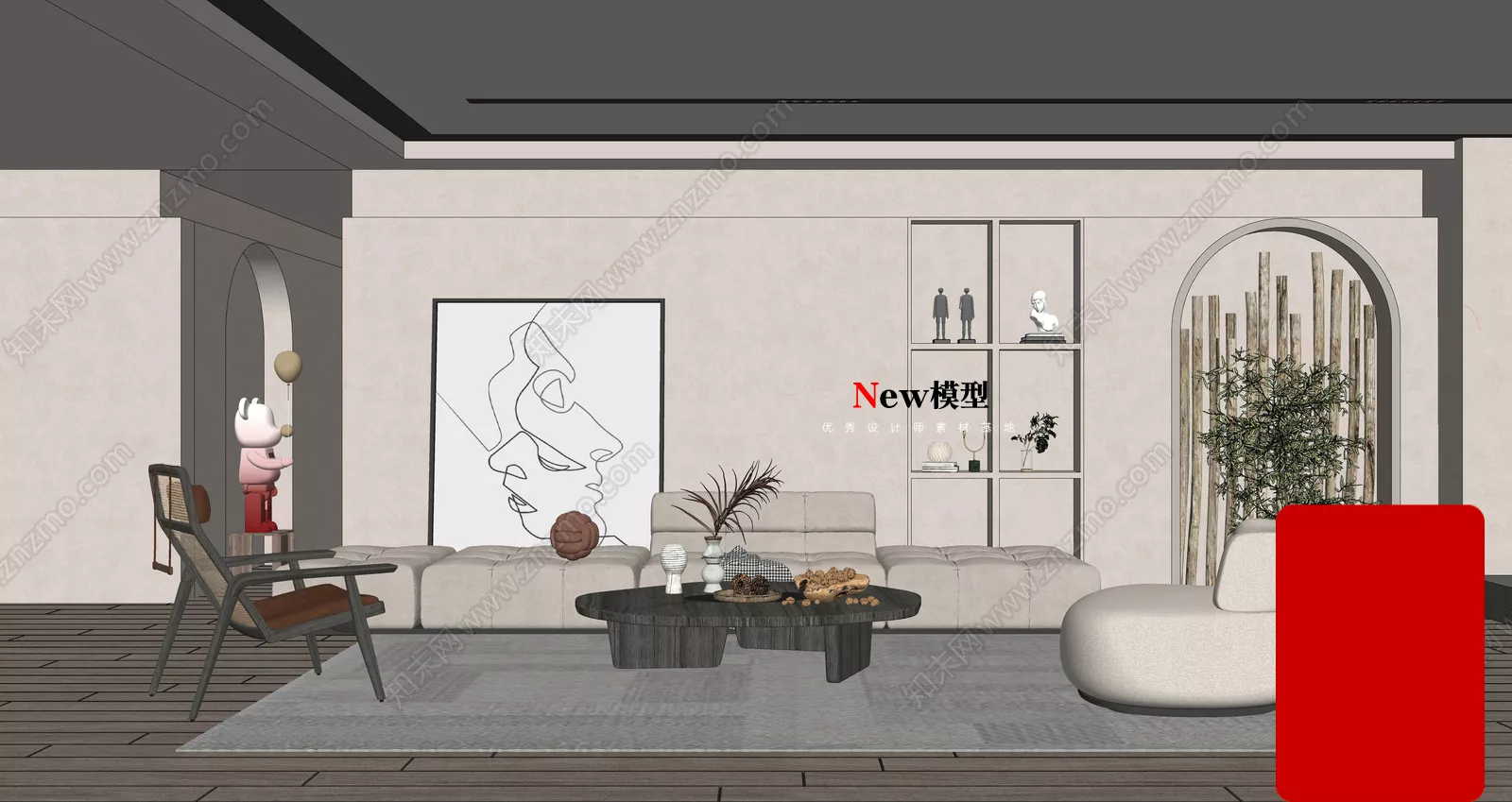 WABI SABI INTERIOR COLLECTION - SKETCHUP 3D SCENE - VRAY OR ENSCAPE - ID17751