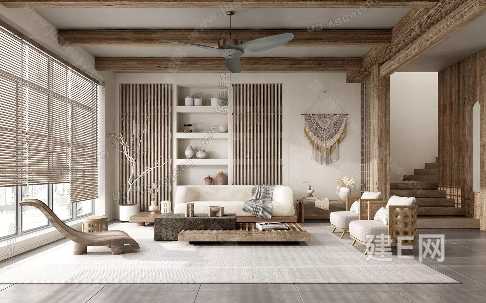 WABI SABI LIVING ROOM - SKETCHUP 3D SCENE - ENSCAPE - 104940625