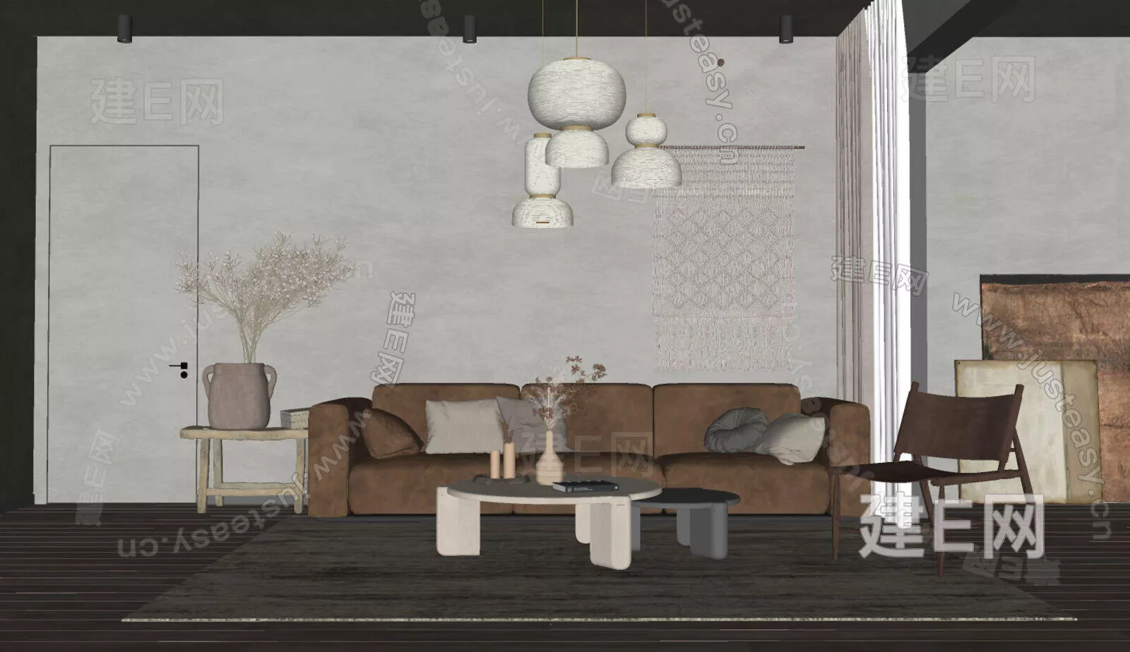 WABI SABI LIVING ROOM - SKETCHUP 3D SCENE - ENSCAPE - 105071812