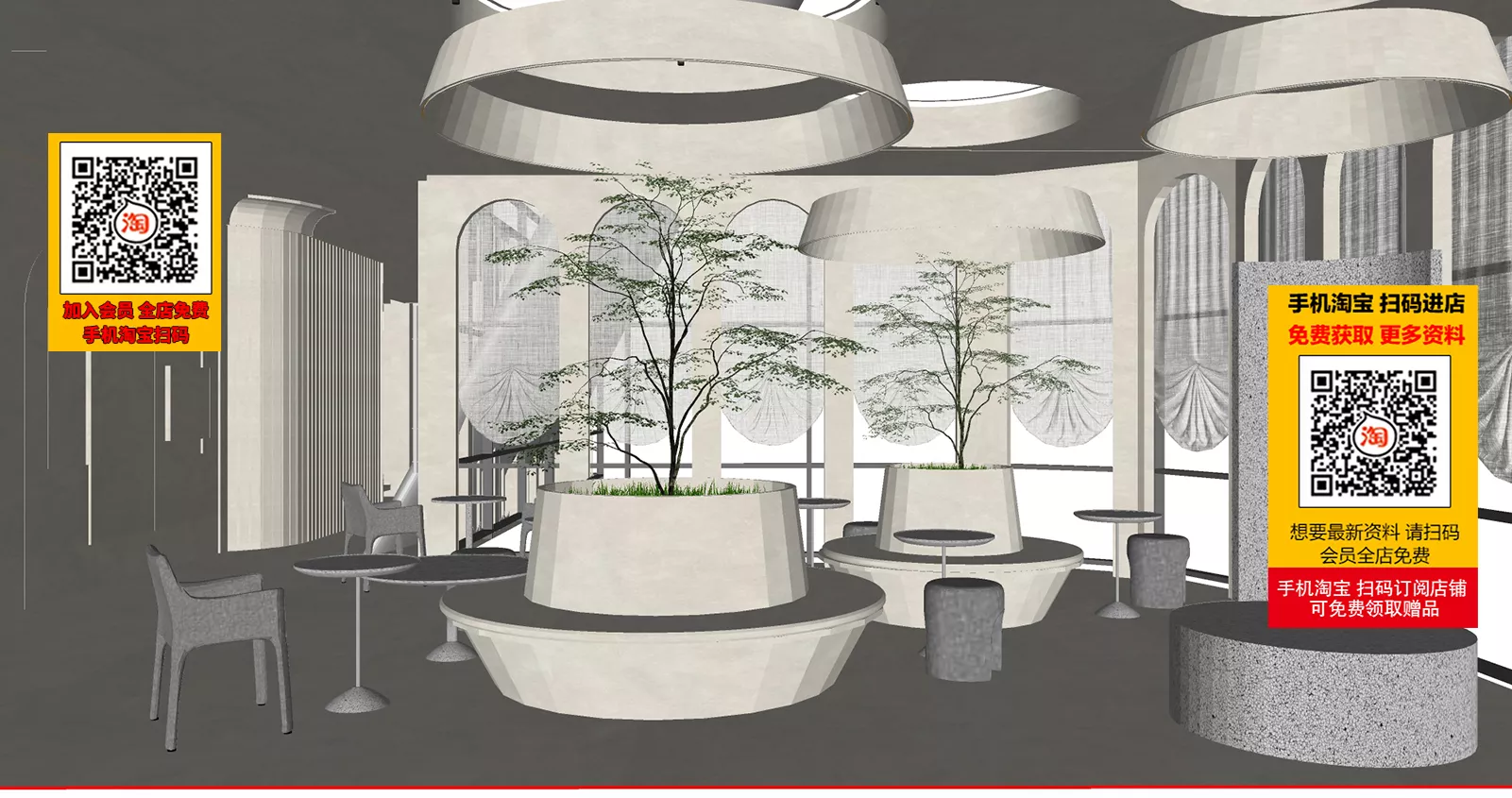 WABI SABI RESTAURANT - SKETCHUP 3D SCENE - VRAY OR ENSCAPE - ID18096