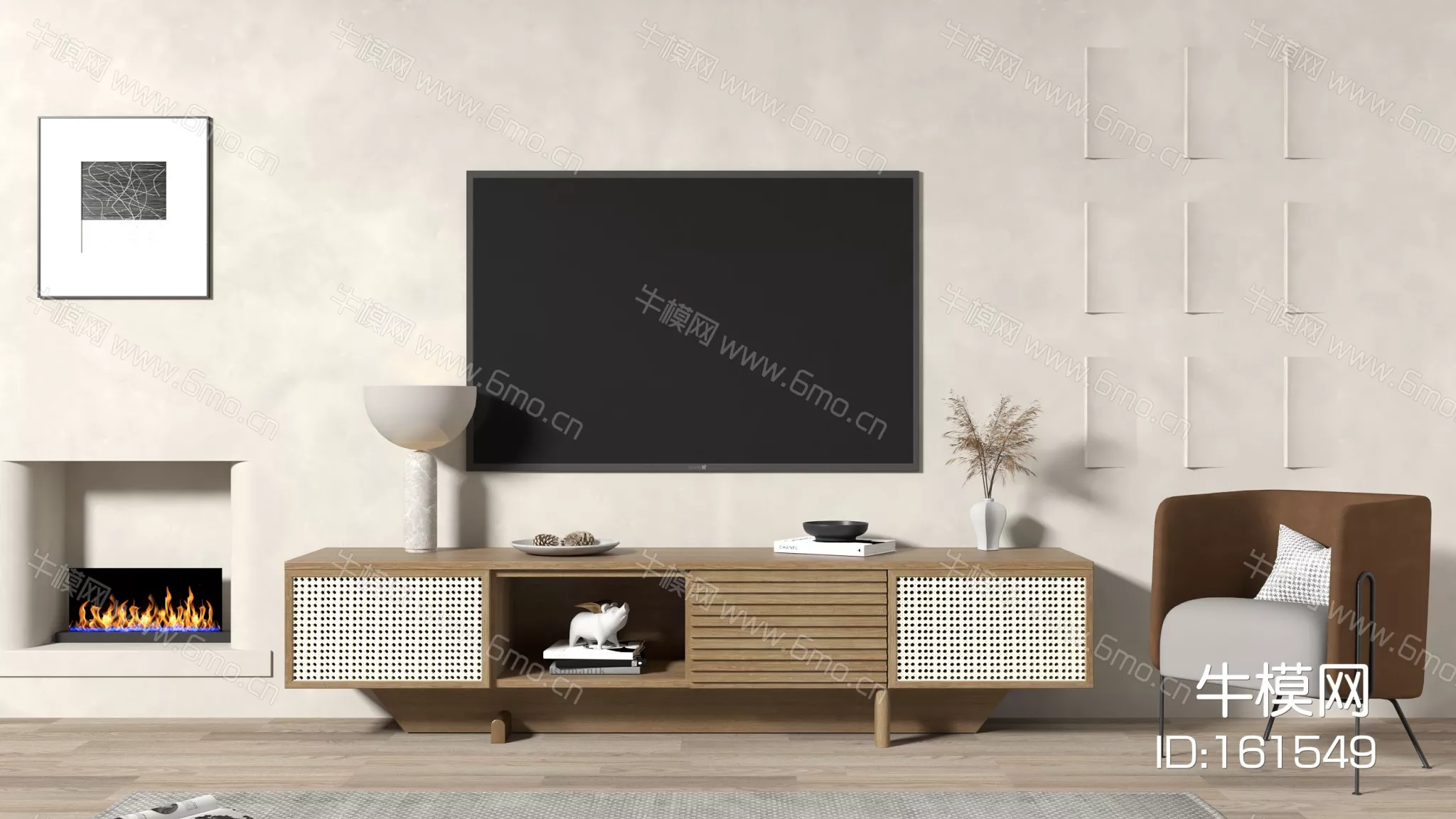 WABI SABI TV CABINET - SKETCHUP 3D MODEL - VRAY - 161549